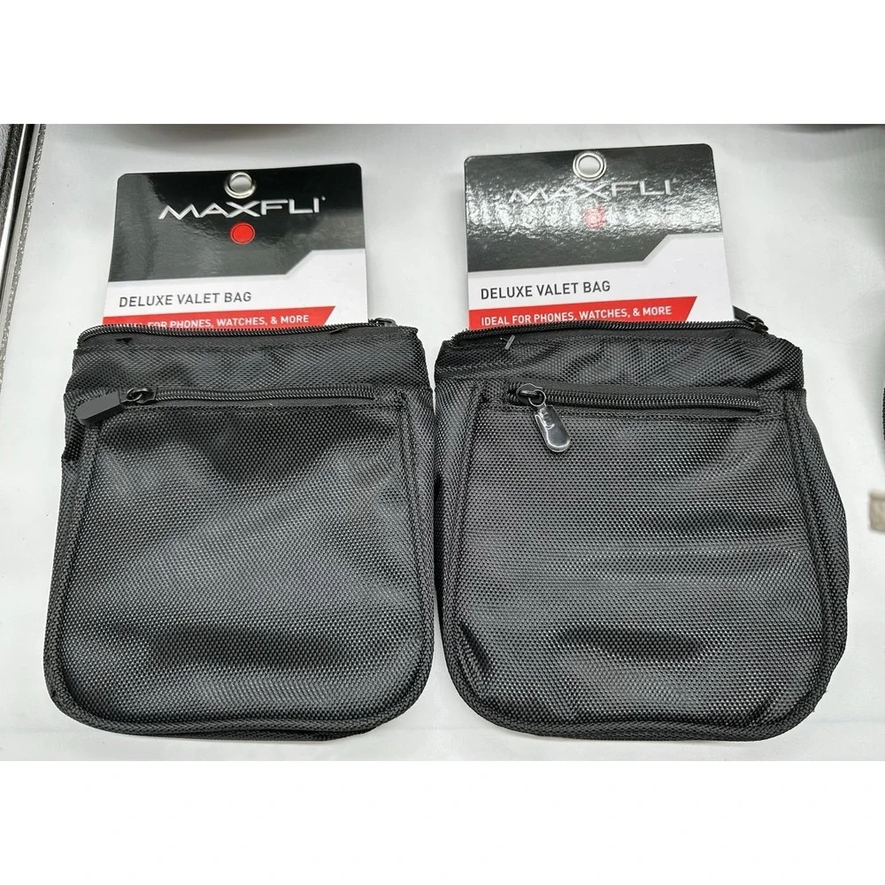 2 Maxfli Deluxe Valet Bags Attaches to Golf Bag protects phones cables Watches